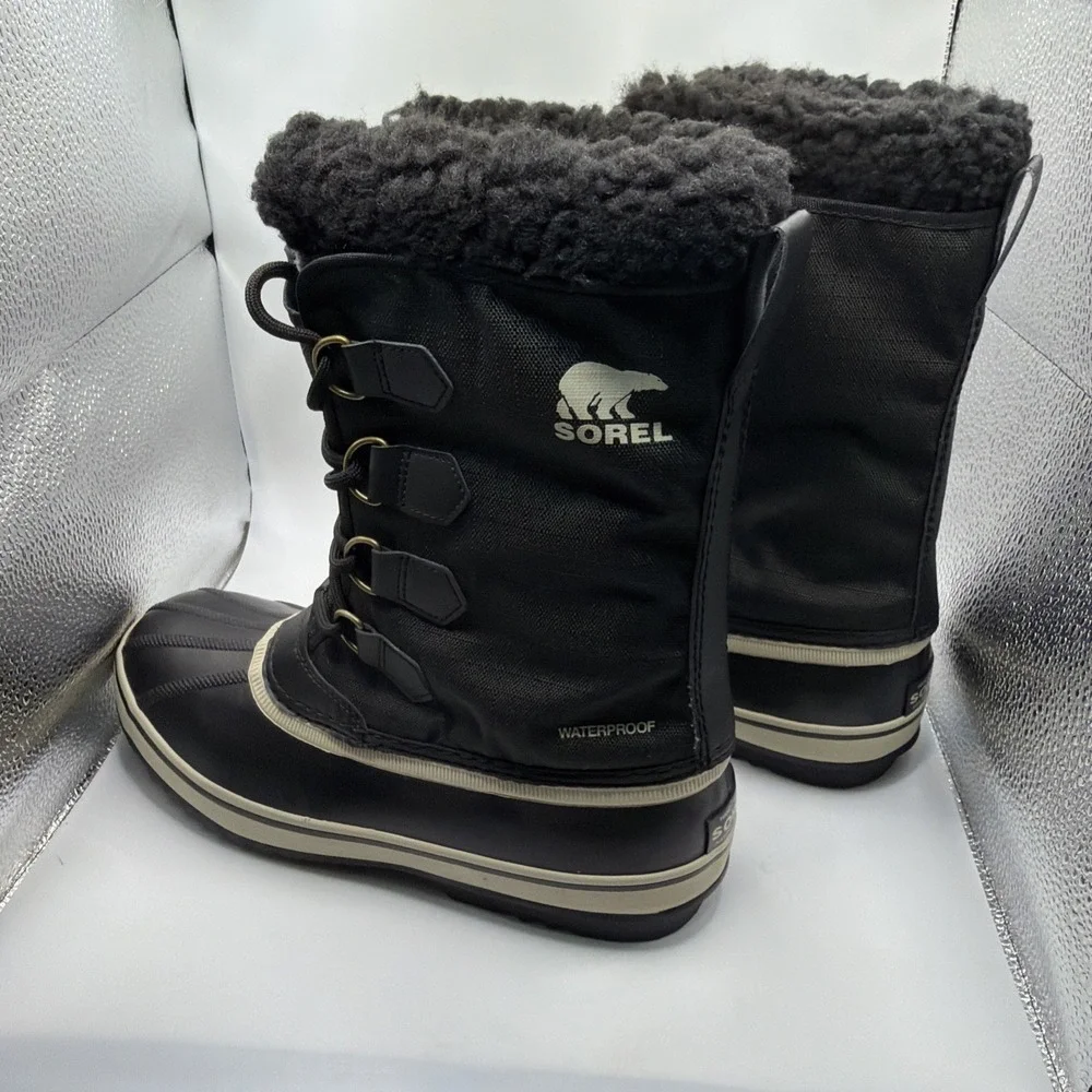 Sorel Men's 1964 Pac Nylon Waterproof Lace-Up Black Snow Boots Size 13 New